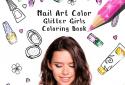 Nail Art Color Glitter Girls Coloring Book screenshot 1