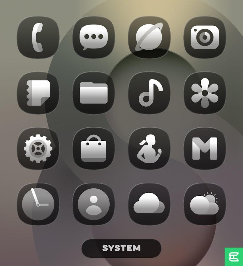 OneGlass (Dark) - Icon Pack background